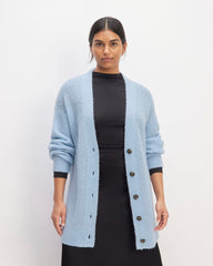The Alpaca Oversized Cardigan | Chambray Blue