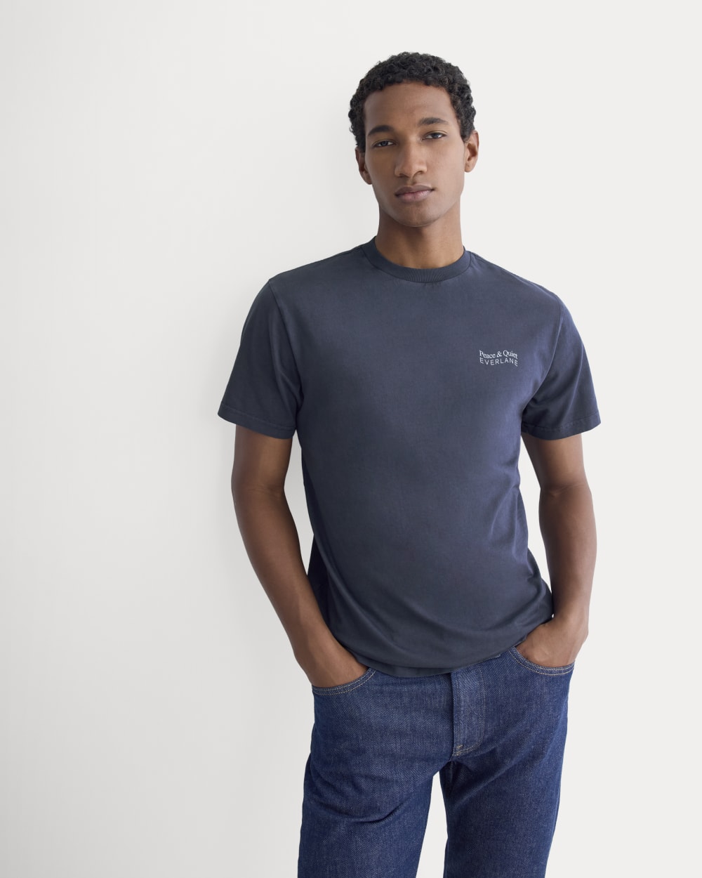 Everlane x Peace and Quiet Crest Graphic Tee |  Navy
