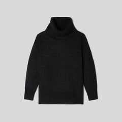 The Alpaca Oversized Turtleneck | Heathered Black