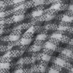 The Alpaca Patterned Scarf | Light Heather Grey / Dark Charcoal Buffalo Check