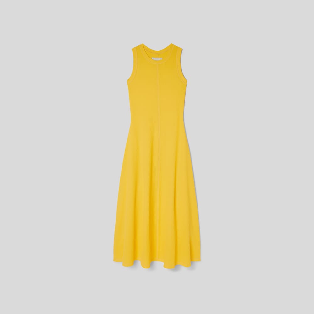 The  Organic Cotton Waffle Tank Dress | High Visibility Yellow