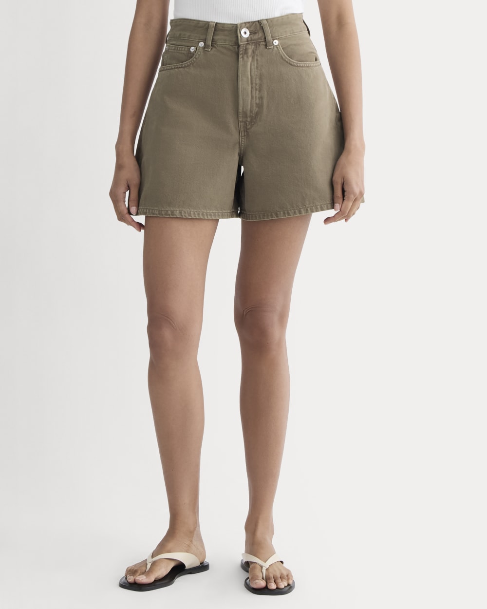 The A-Line Denim Short | Garment-Dyed Chocolate