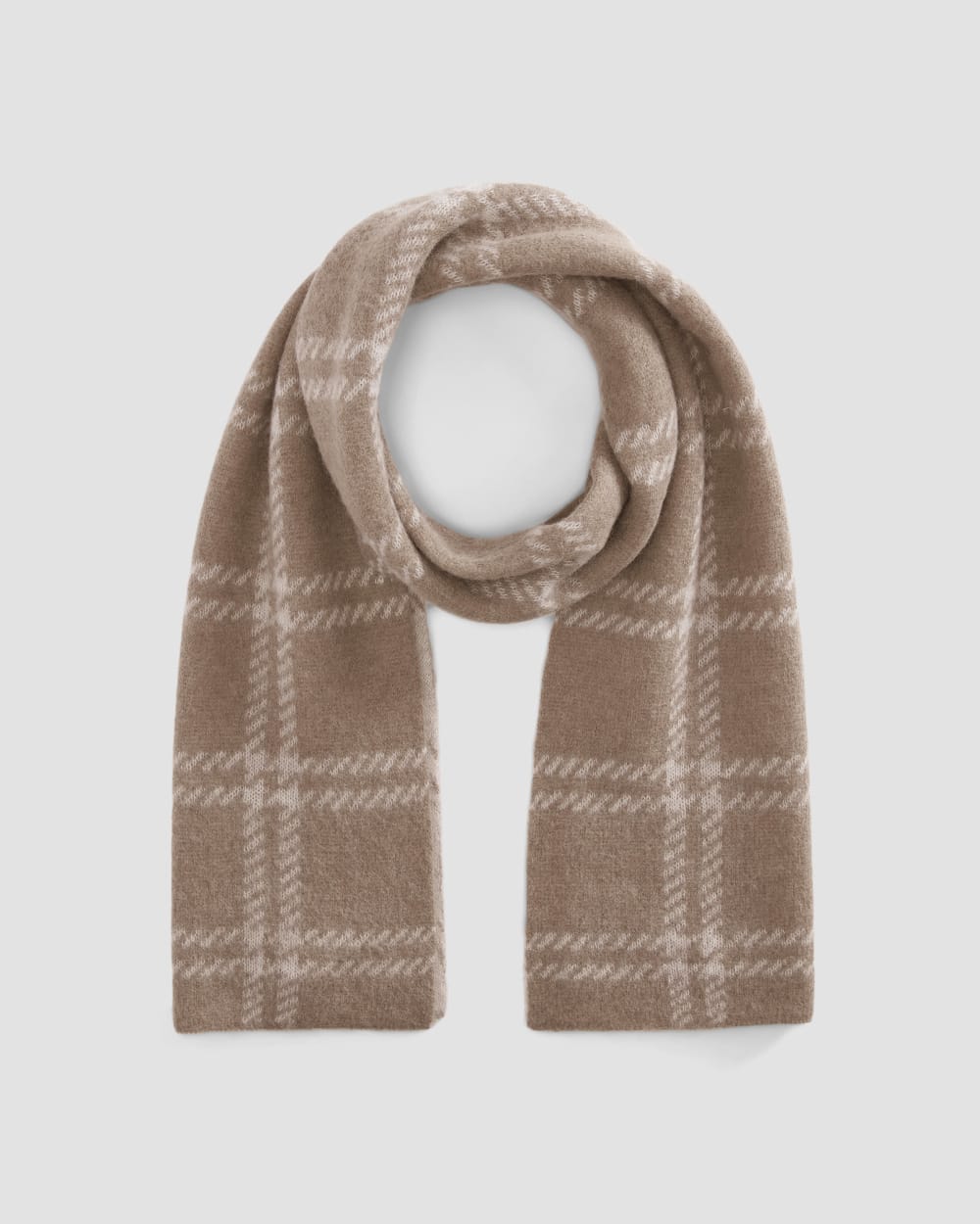 The Alpaca Patterned Scarf | Wheat / Lightest Taupe