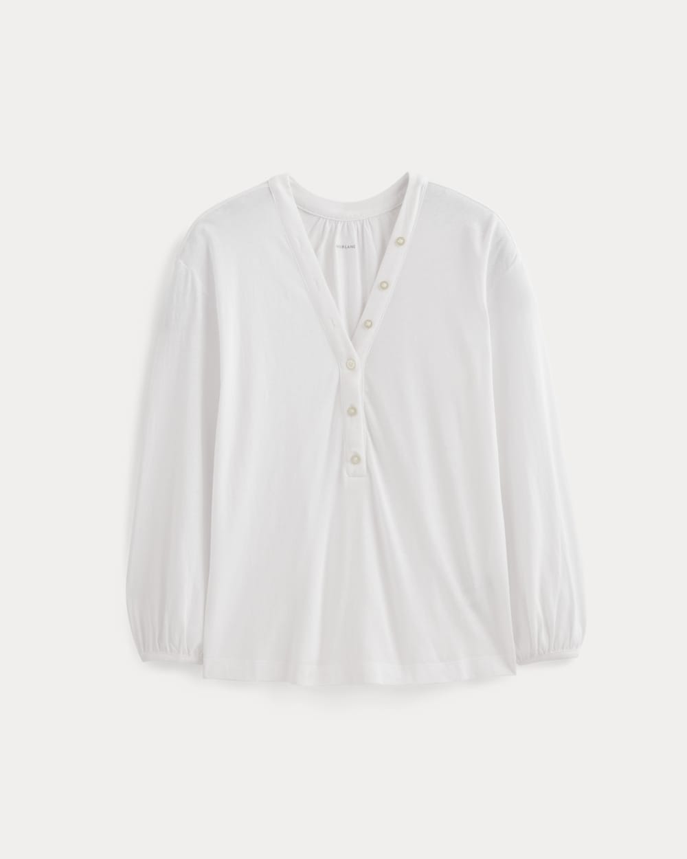 The Air V-Neck Henley | White