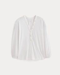 The Air V-Neck Henley | White