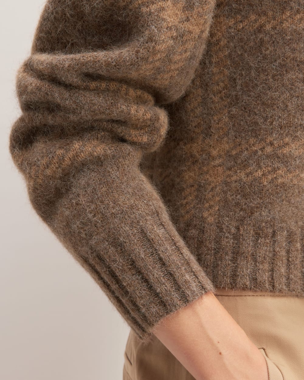 The Alpaca V-Neck Cropped Cardigan | Cocoa / Tiger's Eye